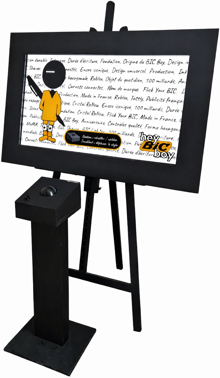 Detail of the Hey BIC Boy interactive installation